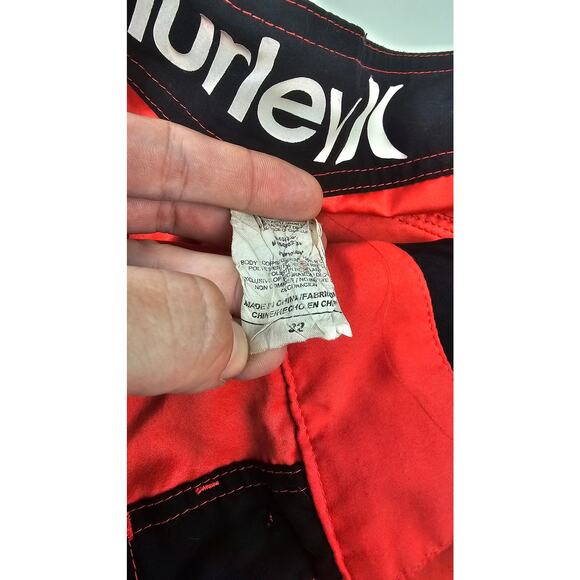 Hurley sz 32 high visibility drawstring hybrid board shorts swim trunks orange # - Picture 4 of 7